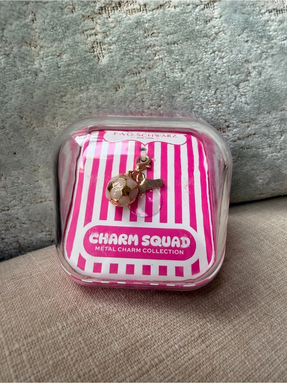 FAO Schwarz Charm Squad soccer ball metal charm | New in Box